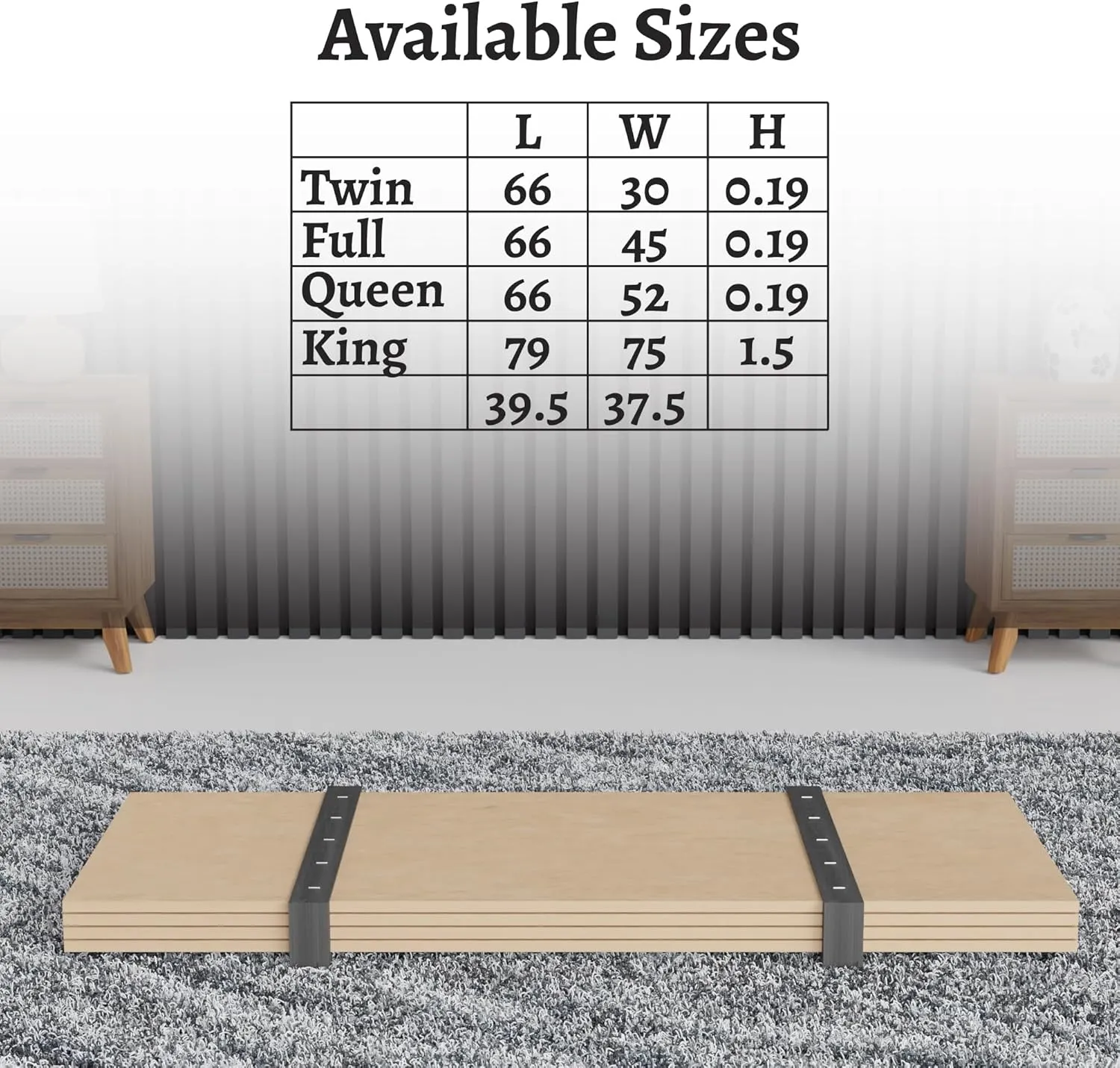 Zutan, Foldable Box Spring, Bunkie Board and Bed Support Board to Minimize Bed, Good for Day Bed, Trundle Bed, Bunkbed & Platform Bed, No Assembly Needed, Full, Beige
